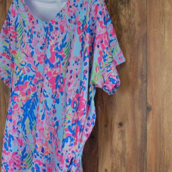 Women's V Neck Oversized Shirt Top Blouse Multi Color L - Picture 6 of 7